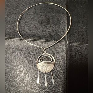 VTG HAMMOND Silver Pendant Necklace